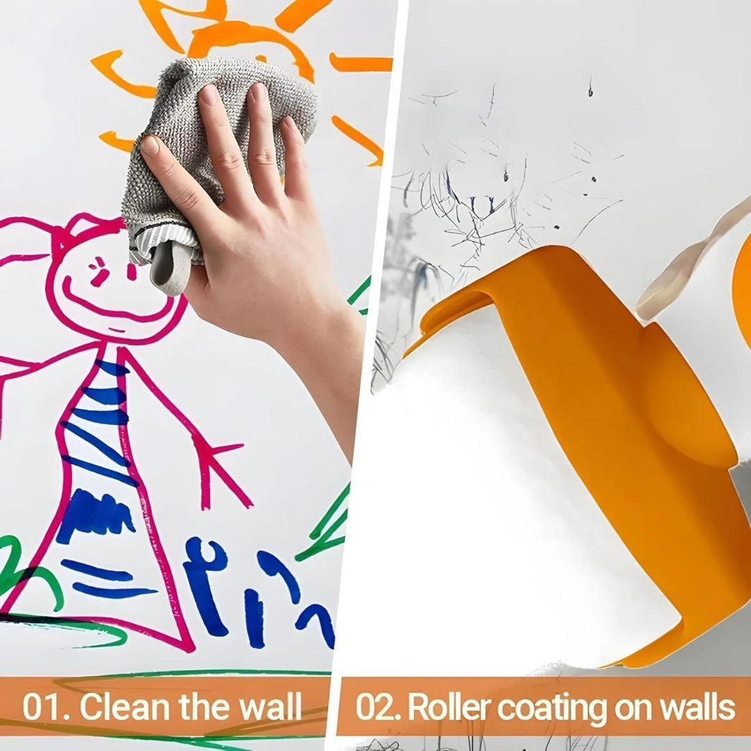 Built-in paint reservoir handle close-up